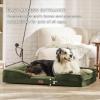 imageBedsure Orthopedic Dog Beds Large Sized Dog  Washable Large Dog Cat Bed Waterproof Comfort Dogs Couch Sofa with Washable Removable Cover Pet Bed with Nonskid Bottom Grey 35quotMoss Green