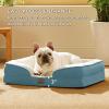 imageBedsure Orthopedic Dog Beds Large Sized Dog  Washable Large Dog Cat Bed Waterproof Comfort Dogs Couch Sofa with Washable Removable Cover Pet Bed with Nonskid Bottom Grey 35quotDune Haze Blue