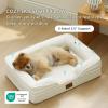 imageBedsure Orthopedic Dog Beds Large Sized Dog  Washable Large Dog Cat Bed Waterproof Comfort Dogs Couch Sofa with Washable Removable Cover Pet Bed with Nonskid Bottom Grey 35quotIvory