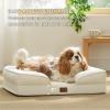 imageBedsure Orthopedic Dog Beds Large Sized Dog  Washable Large Dog Cat Bed Waterproof Comfort Dogs Couch Sofa with Washable Removable Cover Pet Bed with Nonskid Bottom Grey 35quotIvory