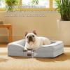 imageBedsure Orthopedic Dog Beds Large Sized Dog  Washable Large Dog Cat Bed Waterproof Comfort Dogs Couch Sofa with Washable Removable Cover Pet Bed with Nonskid Bottom Grey 35quotEther Grey