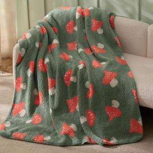 imageBedsure Cute Strawberry Decor Throw Blanket Pink for Kids  Soft Fleece Throw Home Decor for Girls Women Teens as Birthday Gifts GentleSoft Cozy Fruit Pattern Blankets for Couch Bed Camping 50x60Mushroom