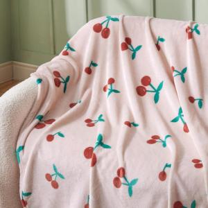 imageBedsure Cute Strawberry Decor Throw Blanket Pink for Kids  Soft Fleece Throw Home Decor for Girls Women Teens as Birthday Gifts GentleSoft Cozy Fruit Pattern Blankets for Couch Bed Camping 50x60Cherry
