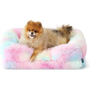 imageBedsure Orthopedic Dog Beds Large Sized Dog  Washable Large Dog Cat Bed Waterproof Comfort Dogs Couch Sofa with Washable Removable Cover Pet Bed with Nonskid Bottom Grey 35quotLong Faux FurMulti Color