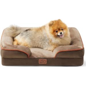 imageBedsure Orthopedic Dog Beds Large Sized Dog  Washable Large Dog Cat Bed Waterproof Comfort Dogs Couch Sofa with Washable Removable Cover Pet Bed with Nonskid Bottom Grey 35quotBrown