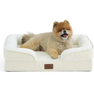 imageBedsure Orthopedic Dog Beds Large Sized Dog  Washable Large Dog Cat Bed Waterproof Comfort Dogs Couch Sofa with Washable Removable Cover Pet Bed with Nonskid Bottom Grey 35quotIvory