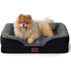 imageBedsure Orthopedic Dog Beds Large Sized Dog  Washable Large Dog Cat Bed Waterproof Comfort Dogs Couch Sofa with Washable Removable Cover Pet Bed with Nonskid Bottom Grey 35quotPlushBlack