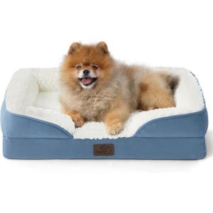 imageBedsure Orthopedic Dog Beds Large Sized Dog  Washable Large Dog Cat Bed Waterproof Comfort Dogs Couch Sofa with Washable Removable Cover Pet Bed with Nonskid Bottom Grey 35quotPlushFaded Denim