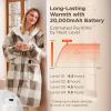 imageBedsure Cordless Wearable Heated Blanket  Fluffy Electric Blanket Hoodie with 20000mAh Battery Pack Portable 20W USB Heated Shawl as Winter Gifts for Women Mom 4 Heating Levels 55quotx69quot Cream02  Brown Plaid
