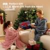 imageBedsure Cordless Wearable Heated Blanket  Fluffy Electric Blanket Hoodie with 20000mAh Battery Pack Portable 20W USB Heated Shawl as Winter Gifts for Women Mom 4 Heating Levels 55quotx69quot Cream01  Grey