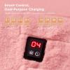 imageBedsure Cordless Wearable Heated Blanket  Fluffy Electric Blanket Hoodie with 20000mAh Battery Pack Portable 20W USB Heated Shawl as Winter Gifts for Women Mom 4 Heating Levels 55quotx69quot Cream02  Pink