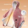 imageBedsure Cordless Wearable Heated Blanket  Fluffy Electric Blanket Hoodie with 20000mAh Battery Pack Portable 20W USB Heated Shawl as Winter Gifts for Women Mom 4 Heating Levels 55quotx69quot Cream01  Blue