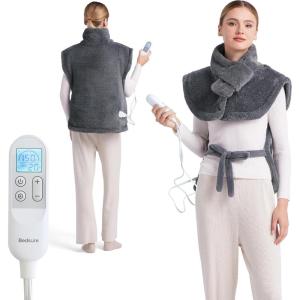 imageBedsure Wrap Heating Pad for Neck and Shoulders and Back  Birthday Gifts for Men Women Electric Heated Pad for Full Body Fast Heating Extra Large 24quotx38quot ETL Certified Grey01  Grey