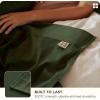 imageBedsure 100 GOTS Organic Cotton Sheets Fair Trade Certified King Bedding Set EcoFriendly UltraSoft 17 inches Deep Pocket King Sheet Sateen Weave Cotton Luxurious Hotel Bed Set Ivory03  Olive Green