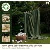 imageBedsure 100 GOTS Organic Cotton Sheets Fair Trade Certified King Bedding Set EcoFriendly UltraSoft 17 inches Deep Pocket King Sheet Sateen Weave Cotton Luxurious Hotel Bed Set Ivory03  Olive Green