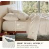 imageBedsure 100 GOTS Organic Cotton Sheets Fair Trade Certified King Bedding Set EcoFriendly UltraSoft 17 inches Deep Pocket King Sheet Sateen Weave Cotton Luxurious Hotel Bed Set Ivory01  Ivory