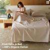 imageBedsure 100 GOTS Organic Cotton Sheets Fair Trade Certified King Bedding Set EcoFriendly UltraSoft 17 inches Deep Pocket King Sheet Sateen Weave Cotton Luxurious Hotel Bed Set Ivory02  Linen