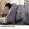 imageBedsure 100 Washed Cotton Duvet Cover Queen Size Classic Striped Duvet Cover Set Enhances Bedroom Comfort and Style GentleSoft and Breathable Bedding Set Stripes TanWhite 90quotx90quot04  Stripes  Grey No Comforter