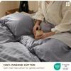 imageBedsure 100 Washed Cotton Duvet Cover Queen Size Classic Striped Duvet Cover Set Enhances Bedroom Comfort and Style GentleSoft and Breathable Bedding Set Stripes TanWhite 90quotx90quot04  Stripes  Grey No Comforter