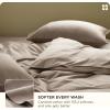 imageBedsure Cotton Duvet Cover Queen 100 GOTS Organic Cotton Duvet Cover Set Fair Trade Certified Queen Bedding Set EcoFriendly UltraSoft Breathable Home Bedding for All SeasonsIvory 90quotx90quot07  Cooling Khaki No Comforter