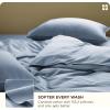 imageBedsure Cotton Duvet Cover Queen 100 GOTS Organic Cotton Duvet Cover Set Fair Trade Certified Queen Bedding Set EcoFriendly UltraSoft Breathable Home Bedding for All SeasonsIvory 90quotx90quot08  Cooling Light Blue No Comforter