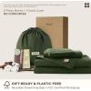 imageBedsure Cotton Duvet Cover Queen 100 GOTS Organic Cotton Duvet Cover Set Fair Trade Certified Queen Bedding Set EcoFriendly UltraSoft Breathable Home Bedding for All SeasonsIvory 90quotx90quot002  Olive Green  Organic