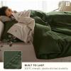 imageBedsure Cotton Duvet Cover Queen 100 GOTS Organic Cotton Duvet Cover Set Fair Trade Certified Queen Bedding Set EcoFriendly UltraSoft Breathable Home Bedding for All SeasonsIvory 90quotx90quot002  Olive Green  Organic