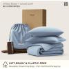 imageBedsure Cotton Duvet Cover Queen 100 GOTS Organic Cotton Duvet Cover Set Fair Trade Certified Queen Bedding Set EcoFriendly UltraSoft Breathable Home Bedding for All SeasonsIvory 90quotx90quot08  Cooling Light Blue No Comforter
