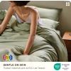 imageBedsure Cotton Duvet Cover Queen 100 GOTS Organic Cotton Duvet Cover Set Fair Trade Certified Queen Bedding Set EcoFriendly UltraSoft Breathable Home Bedding for All SeasonsIvory 90quotx90quot03  Cooling Tea Green No Comforter
