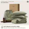 imageBedsure Cotton Duvet Cover Queen 100 GOTS Organic Cotton Duvet Cover Set Fair Trade Certified Queen Bedding Set EcoFriendly UltraSoft Breathable Home Bedding for All SeasonsIvory 90quotx90quot03  Cooling Tea Green No Comforter