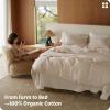 imageBedsure Cotton Duvet Cover Queen 100 GOTS Organic Cotton Duvet Cover Set Fair Trade Certified Queen Bedding Set EcoFriendly UltraSoft Breathable Home Bedding for All SeasonsIvory 90quotx90quot003  Linen  Organic