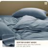imageBedsure Cotton Duvet Cover Queen 100 GOTS Organic Cotton Duvet Cover Set Fair Trade Certified Queen Bedding Set EcoFriendly UltraSoft Breathable Home Bedding for All SeasonsIvory 90quotx90quot04  Cooling Dusty Blue No Comforter