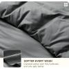 imageBedsure Cotton Duvet Cover Queen 100 GOTS Organic Cotton Duvet Cover Set Fair Trade Certified Queen Bedding Set EcoFriendly UltraSoft Breathable Home Bedding for All SeasonsIvory 90quotx90quot05  Cooling Grey No Comforter