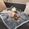 imageBedsure Waterproof Blanket for Bed  Soft Print Sherpa Fleece Pet Cat Dog Blankets for Large Dogs Couch Protection Soft Plush Reversible Furniture Protector Twin Size 60quotx80quot Smokey GreySmokey Grey