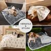 imageBedsure Waterproof Blanket for Bed  Soft Print Sherpa Fleece Pet Cat Dog Blankets for Large Dogs Couch Protection Soft Plush Reversible Furniture Protector Twin Size 60quotx80quot Smokey GreyBeige