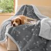 imageBedsure Waterproof Blanket for Bed  Soft Print Sherpa Fleece Pet Cat Dog Blankets for Large Dogs Couch Protection Soft Plush Reversible Furniture Protector Twin Size 60quotx80quot Smokey GreySmokey Grey