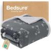 imageBedsure Waterproof Blanket for Bed  Soft Print Sherpa Fleece Pet Cat Dog Blankets for Large Dogs Couch Protection Soft Plush Reversible Furniture Protector Twin Size 60quotx80quot Smokey GreySmokey Grey