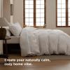 imageBedsure 100 Cotton Duvet Cover Queen Size with Fitted Sheet  4 Pieces Coconut White Waffle Weave Bedding Set GentleSoft and Breathable Includes 1 Duvet Cover 90x90 1 Fitted Sheet 2 Pillow Shams19  Spacedyed Linen No Comforter