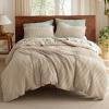 imageBedsure 100 Cotton Duvet Cover Queen Size with Fitted Sheet  4 Pieces Coconut White Waffle Weave Bedding Set GentleSoft and Breathable Includes 1 Duvet Cover 90x90 1 Fitted Sheet 2 Pillow Shams21  Cooling Taupe No Comforter