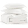 imageBedsure 100 Cotton Duvet Cover Queen Size with Fitted Sheet  4 Pieces Coconut White Waffle Weave Bedding Set GentleSoft and Breathable Includes 1 Duvet Cover 90x90 1 Fitted Sheet 2 Pillow Shams01  Coconut White No Comforter