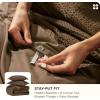 imageBedsure 100 Cotton Duvet Cover Queen Size with Fitted Sheet  4 Pieces Coconut White Waffle Weave Bedding Set GentleSoft and Breathable Includes 1 Duvet Cover 90x90 1 Fitted Sheet 2 Pillow Shams06  Brown No Comforter