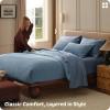 imageBedsure 100 Cotton Duvet Cover Queen Size with Fitted Sheet  4 Pieces Coconut White Waffle Weave Bedding Set GentleSoft and Breathable Includes 1 Duvet Cover 90x90 1 Fitted Sheet 2 Pillow Shams16  Grey Blue No Comforter
