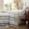 imageBedsure 100 Cotton Duvet Cover Queen Size with Fitted Sheet  4 Pieces Coconut White Waffle Weave Bedding Set GentleSoft and Breathable Includes 1 Duvet Cover 90x90 1 Fitted Sheet 2 Pillow Shams19  Strip White No Comforter