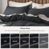 imageBedsure 100 Cotton Duvet Cover Queen Size with Fitted Sheet  4 Pieces Coconut White Waffle Weave Bedding Set GentleSoft and Breathable Includes 1 Duvet Cover 90x90 1 Fitted Sheet 2 Pillow Shams19  Charcoal No Comforter