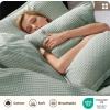 imageBedsure 100 Cotton Duvet Cover Queen Size with Fitted Sheet  4 Pieces Coconut White Waffle Weave Bedding Set GentleSoft and Breathable Includes 1 Duvet Cover 90x90 1 Fitted Sheet 2 Pillow Shams11  Sage Green No Comforter