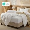imageBedsure 100 Cotton Duvet Cover Queen Size with Fitted Sheet  4 Pieces Coconut White Waffle Weave Bedding Set GentleSoft and Breathable Includes 1 Duvet Cover 90x90 1 Fitted Sheet 2 Pillow Shams01  Coconut White No Comforter
