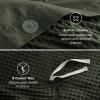 imageBedsure 100 Cotton Duvet Cover Queen Size with Fitted Sheet  4 Pieces Coconut White Waffle Weave Bedding Set GentleSoft and Breathable Includes 1 Duvet Cover 90x90 1 Fitted Sheet 2 Pillow Shams14  Olive Green No Comforter