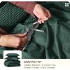imageBedsure 100 Cotton Duvet Cover Queen Size with Fitted Sheet  4 Pieces Coconut White Waffle Weave Bedding Set GentleSoft and Breathable Includes 1 Duvet Cover 90x90 1 Fitted Sheet 2 Pillow Shams13  Forest Green No Comforter