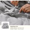 imageBedsure 100 Cotton Duvet Cover Queen Size with Fitted Sheet  4 Pieces Coconut White Waffle Weave Bedding Set GentleSoft and Breathable Includes 1 Duvet Cover 90x90 1 Fitted Sheet 2 Pillow Shams18  Grey No Comforter