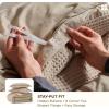 imageBedsure 100 Cotton Duvet Cover Queen Size with Fitted Sheet  4 Pieces Coconut White Waffle Weave Bedding Set GentleSoft and Breathable Includes 1 Duvet Cover 90x90 1 Fitted Sheet 2 Pillow Shams05  Khaki No Comforter